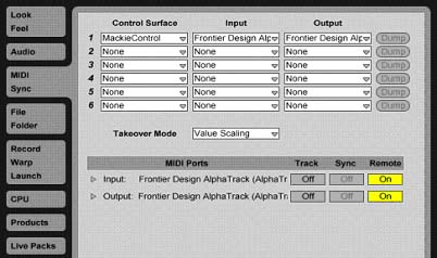 Live Preferences Screen
