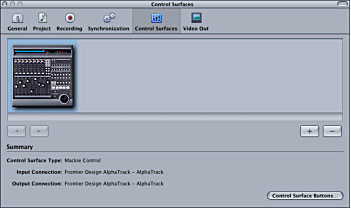 Soundtrack Pro Configuration with AlphaTrack